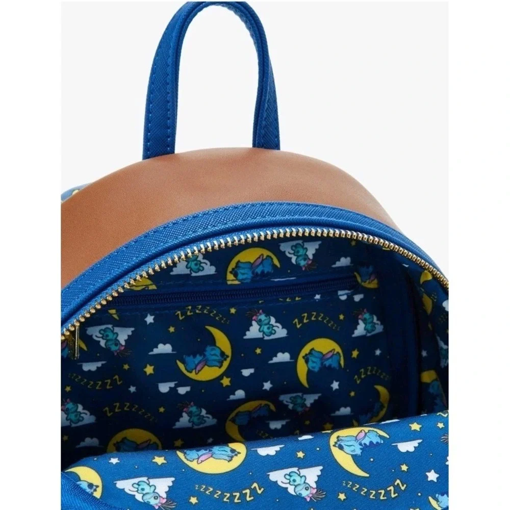 NEW Loungefly‎ Disney Lilo & Stitch Sleeping Stitch With Scrump Moon Backpack